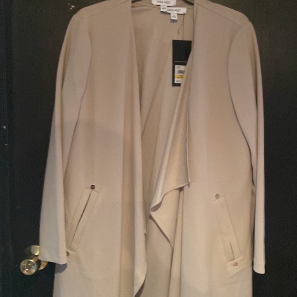 BNWT NineWest Duster coat tan ladies size M - Picture 2 of 10